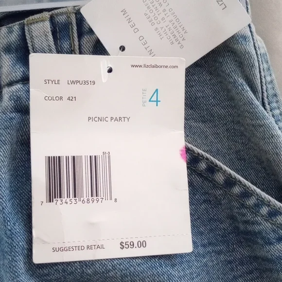 Women's Liz Claiborne jeans, NWT - Picture 2 of 4